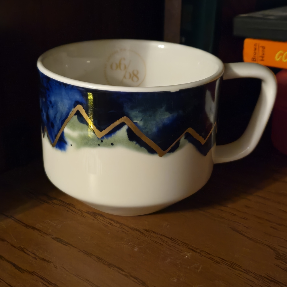 Starbucks Blue and Gold Artistic Mug